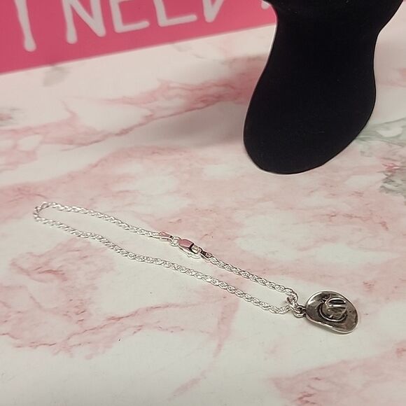 Cowboy Hat Diamond Cut Rope 8" Bracelet in 925 sterling silver NWT - Picture 4 of 6